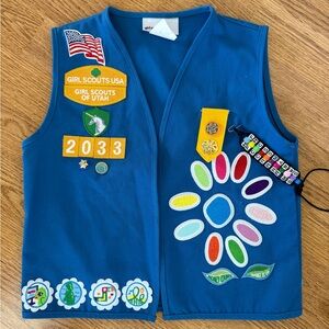 Blue Girl Scouts Daisy Vest with Patches